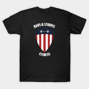 BSF - Bars & Stripes Fitness Logo - Full Color (White Text)! T-Shirt